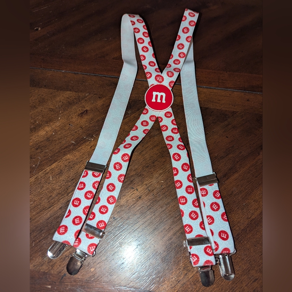 M&M's Suspenders Adjustable Color: Red/White Size: One size Halloween accessory
